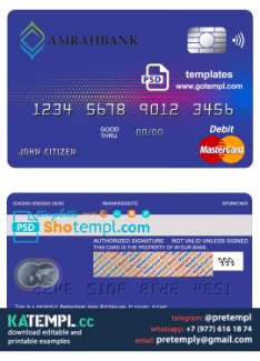 generate Azerbaijan Amrahbank bank mastercard debit card in PSD format ...