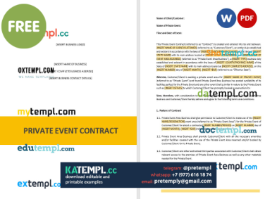 generate pre construction contract , Word and PDF format