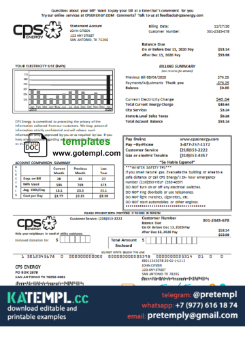 generate USA Texas CPS utility bill in Word and PDF format